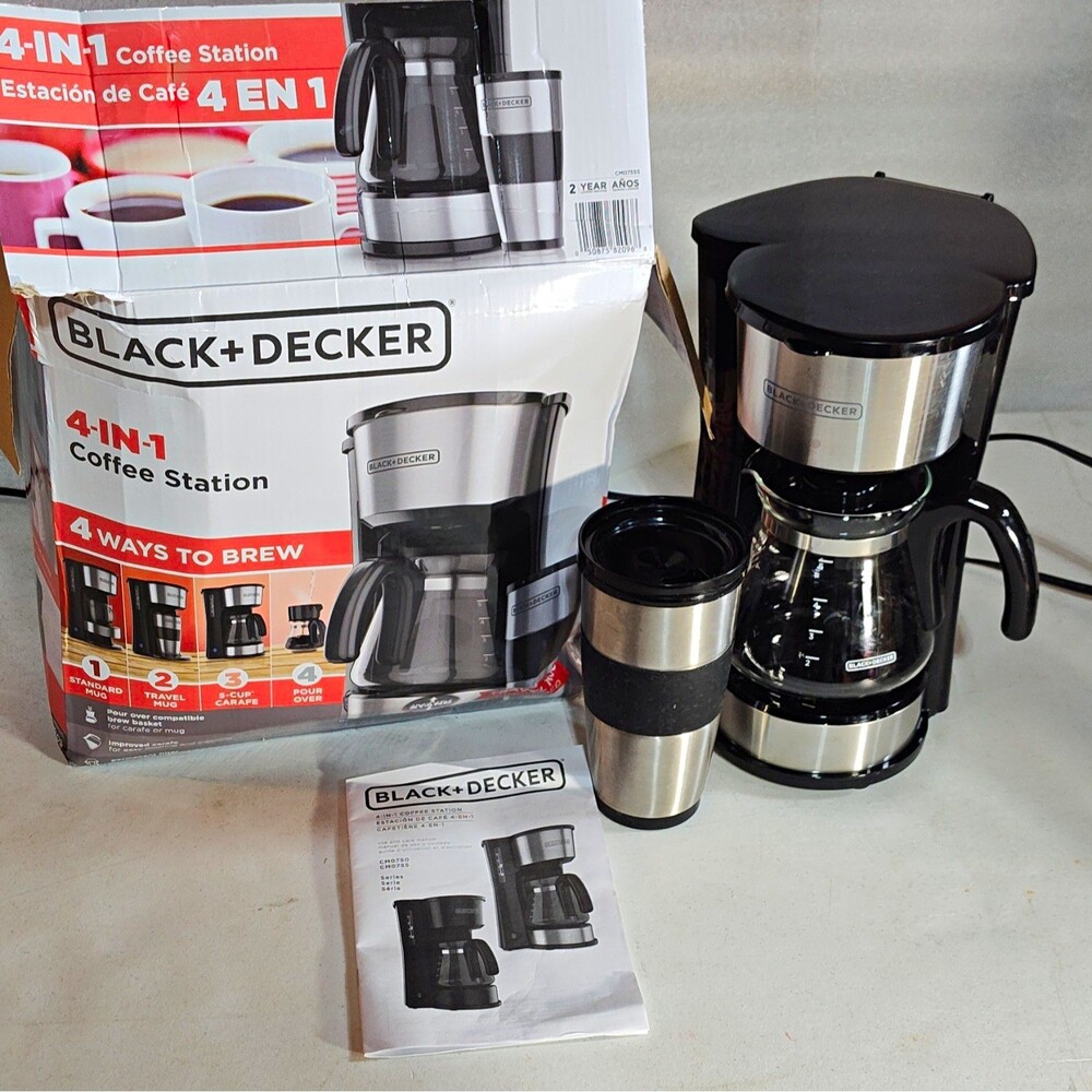 BLACK+DECKER 4-In-1 Coffee Station 5-Cup Filter Maker Carafe Mug Manual 1334